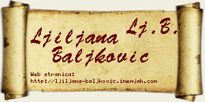 Ljiljana Baljković vizit kartica